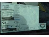 2015 Toyota Sienna SE Window Sticker