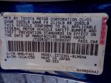2001 Celica Color Code for Spectra Blue Mica - Color Code: 8M6