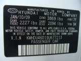 2009 Elantra Color Code for Captiva White - Color Code: 7F