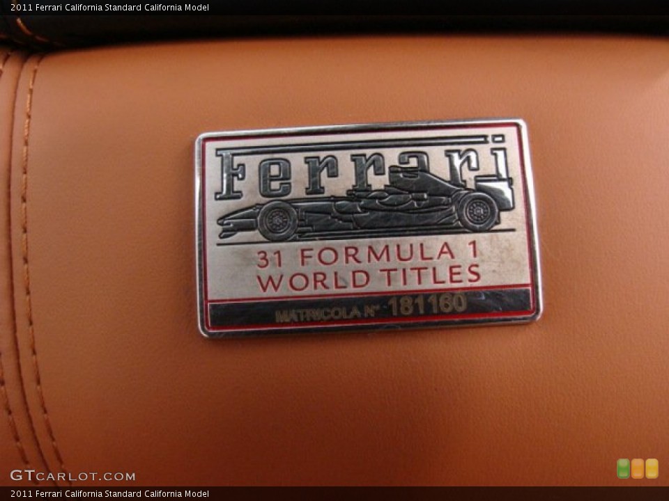 2011 Ferrari California Badges and Logos