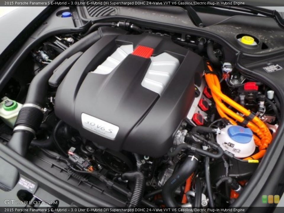 3.0 Liter E-Hybrid DFI Supercharged DOHC 24-Valve VVT V6 Gasoline/Electric Plug-In Hybrid Engine for the 2015 Porsche Panamera #100458731
