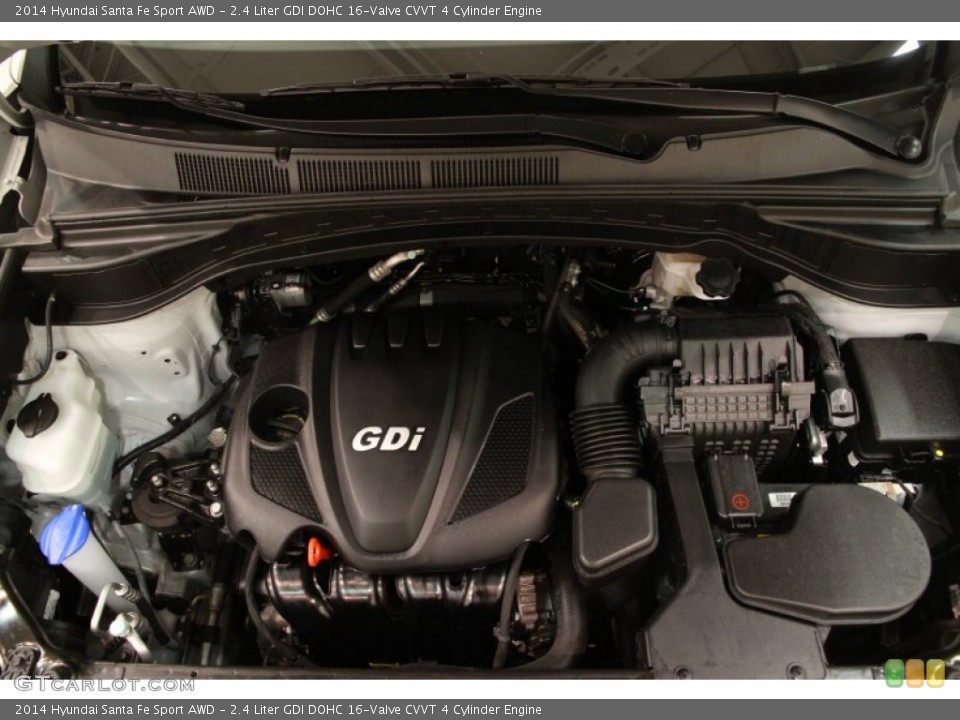 2.4 Liter GDI DOHC 16-Valve CVVT 4 Cylinder 2014 Hyundai Santa Fe Sport Engine