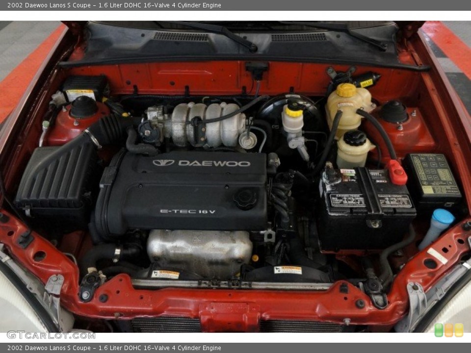 1.6 Liter DOHC 16-Valve 4 Cylinder 2002 Daewoo Lanos Engine