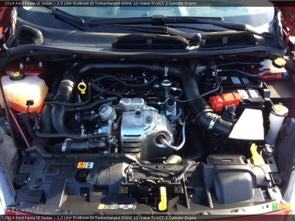 1.0 Liter EcoBoost DI Turbocharged DOHC 12-Valve Ti-VCT 3 Cylinder 2014 Ford Fiesta Engine