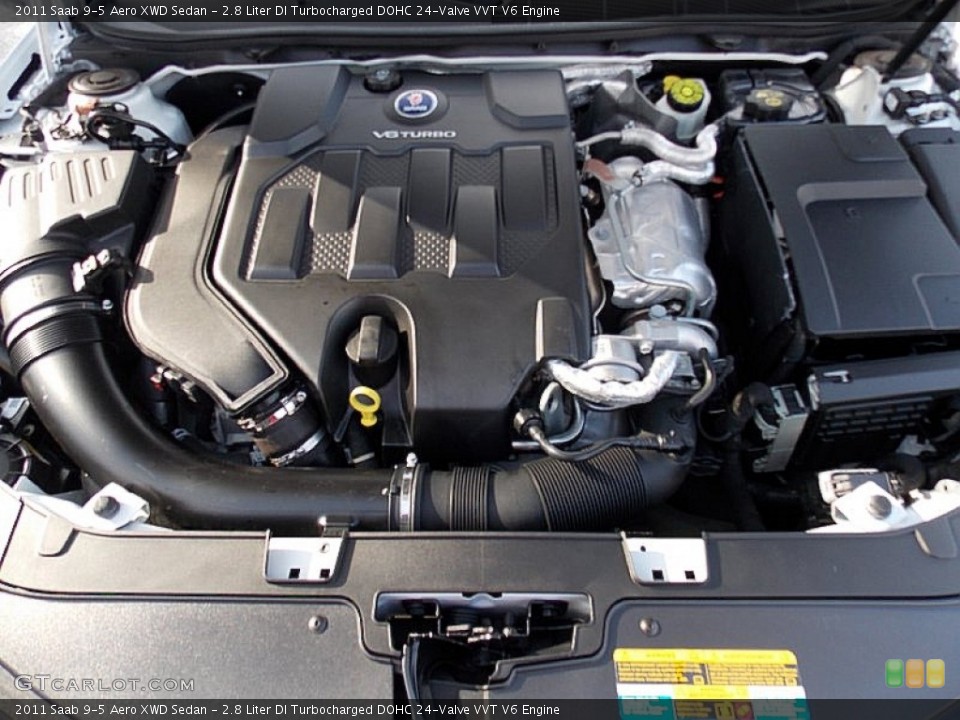 2.8 Liter DI Turbocharged DOHC 24-Valve VVT V6 2011 Saab 9-5 Engine