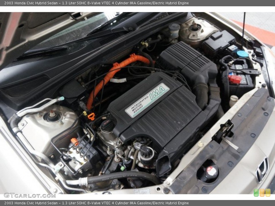 1.3 Liter SOHC 8-Valve VTEC 4 Cylinder IMA Gasoline/Electric Hybrid Engine for the 2003 Honda Civic #101938322
