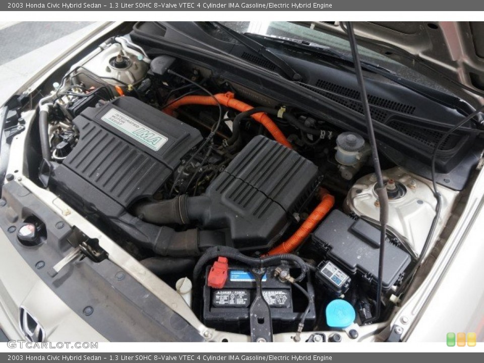 1.3 Liter SOHC 8-Valve VTEC 4 Cylinder IMA Gasoline/Electric Hybrid Engine for the 2003 Honda Civic #101938340