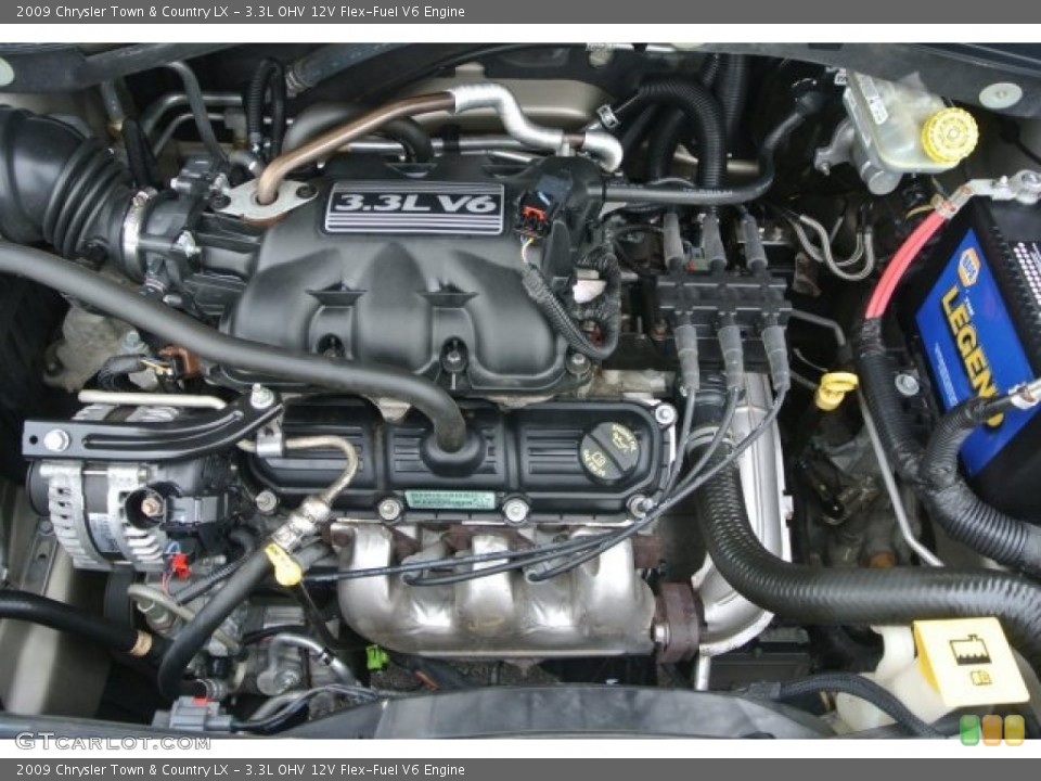 3.3L OHV 12V Flex-Fuel V6 2009 Chrysler Town & Country Engine