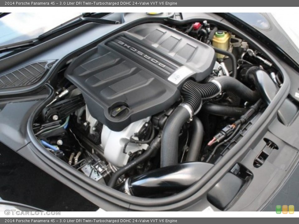 3.0 Liter DFI Twin-Turbocharged DOHC 24-Valve VVT V6 2014 Porsche Panamera Engine