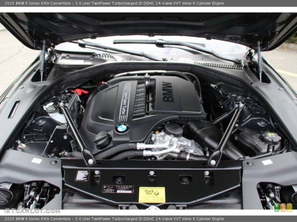 3.0 Liter TwinPower Turbocharged DI DOHC 24-Valve VVT Inline 6 Cylinder 2015 BMW 6 Series Engine
