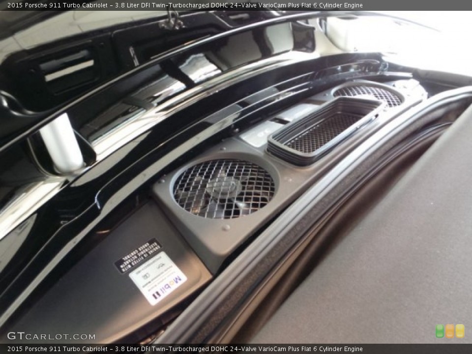 3.8 Liter DFI Twin-Turbocharged DOHC 24-Valve VarioCam Plus Flat 6 Cylinder 2015 Porsche 911 Engine