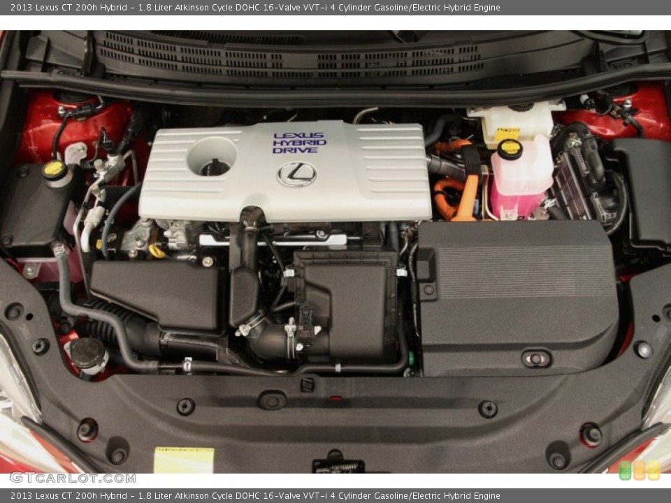 1.8 Liter Atkinson Cycle DOHC 16-Valve VVT-i 4 Cylinder Gasoline/Electric Hybrid 2013 Lexus CT Engine