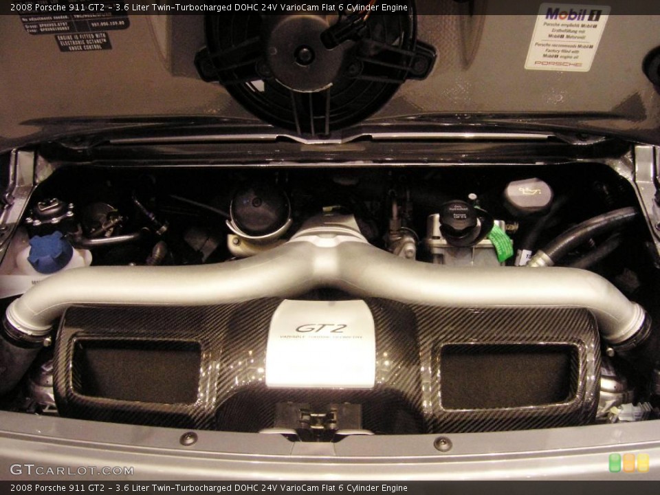 3.6 Liter Twin-Turbocharged DOHC 24V VarioCam Flat 6 Cylinder Engine for the 2008 Porsche 911 #1029138