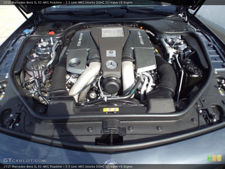 5.5 Liter AMG biturbo DOHC 32-Valve V8 Engine for the 2015 Mercedes-Benz SL #102943679