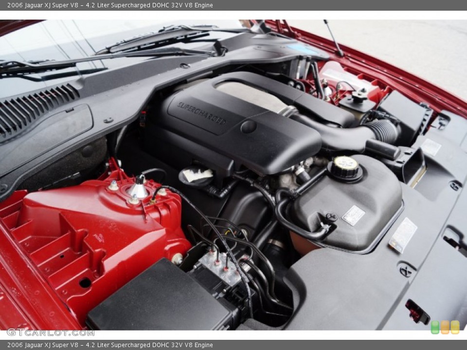 4.2 Liter Supercharged DOHC 32V V8 2006 Jaguar XJ Engine