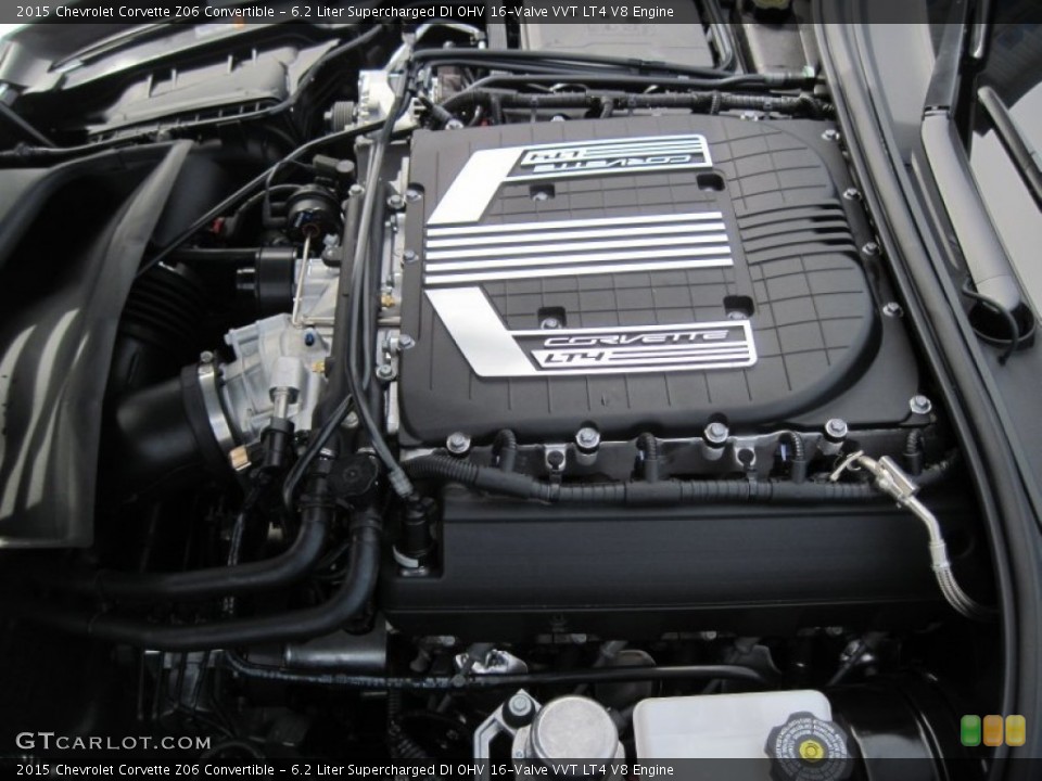 6.2 Liter Supercharged DI OHV 16-Valve VVT LT4 V8 2015 Chevrolet Corvette Engine