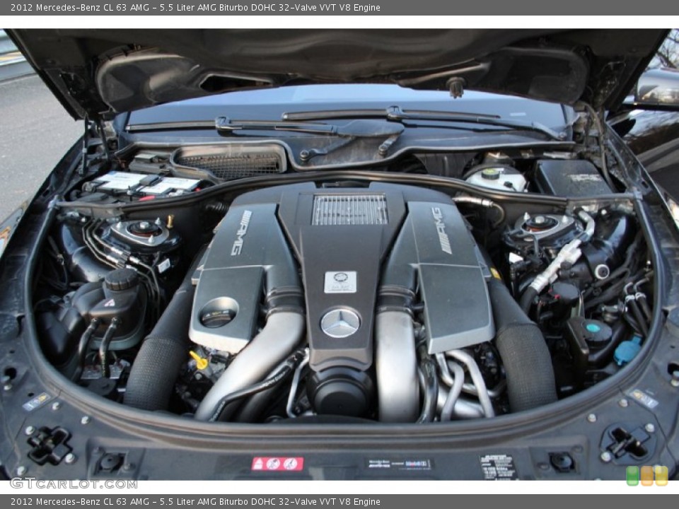 5.5 Liter AMG Biturbo DOHC 32-Valve VVT V8 2012 Mercedes-Benz CL Engine