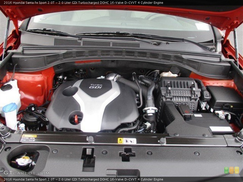 2.0 Liter GDI Turbocharged DOHC 16-Valve D-CVVT 4 Cylinder Engine for the 2016 Hyundai Santa Fe Sport #104327468