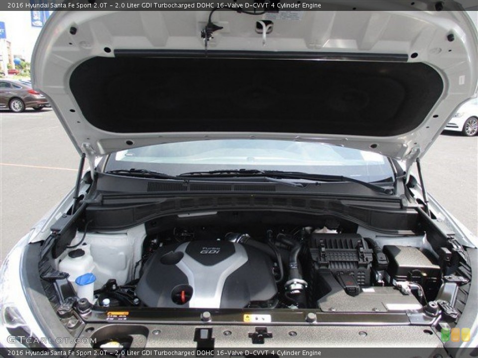 2.0 Liter GDI Turbocharged DOHC 16-Valve D-CVVT 4 Cylinder Engine for the 2016 Hyundai Santa Fe Sport #104327708