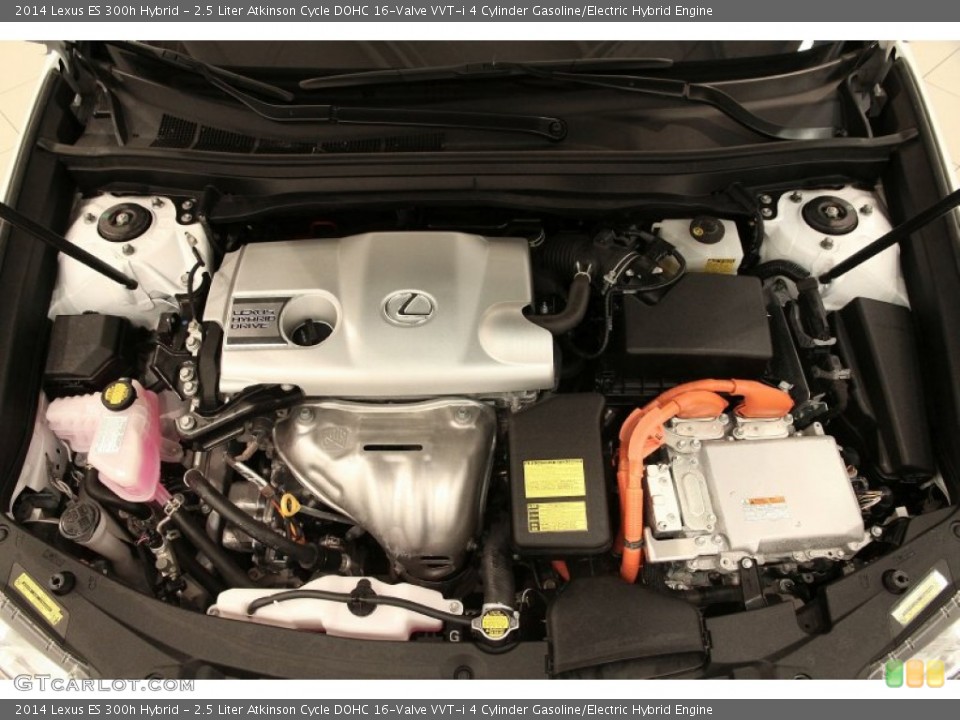 2.5 Liter Atkinson Cycle DOHC 16-Valve VVT-i 4 Cylinder Gasoline/Electric Hybrid 2014 Lexus ES Engine