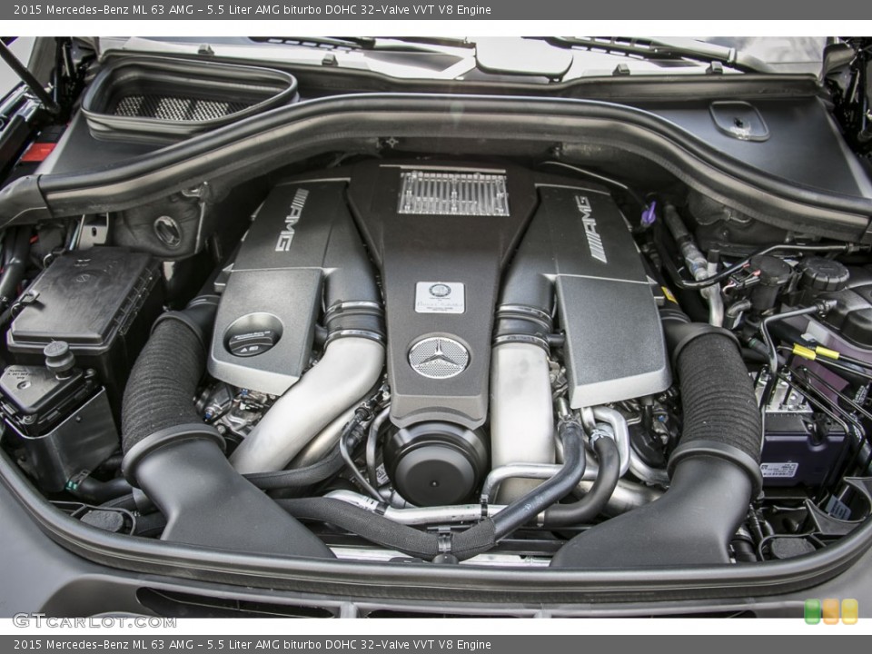 5.5 Liter AMG biturbo DOHC 32-Valve VVT V8 2015 Mercedes-Benz ML Engine