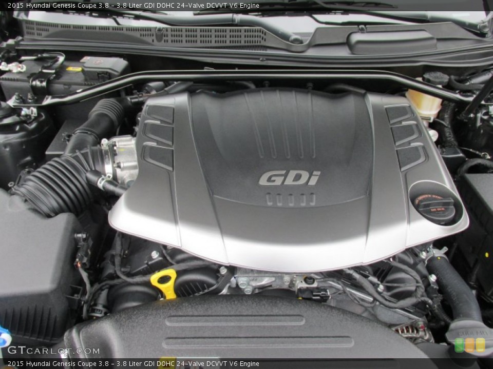 3.8 Liter GDI DOHC 24-Valve DCVVT V6 2015 Hyundai Genesis Coupe Engine