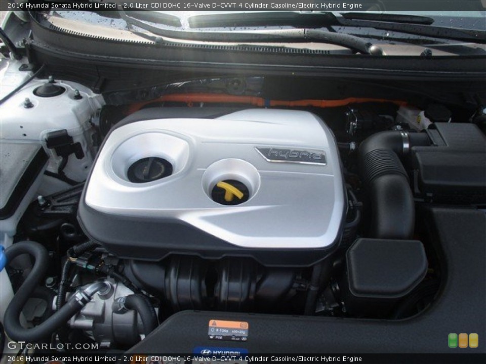2.0 Liter GDI DOHC 16-Valve D-CVVT 4 Cylinder Gasoline/Electric Hybrid Engine for the 2016 Hyundai Sonata Hybrid #106032173