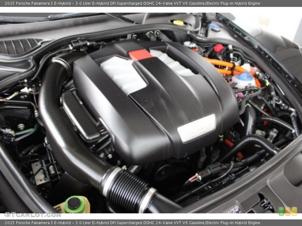 3.0 Liter E-Hybrid DFI Supercharged DOHC 24-Valve VVT V6 Gasoline/Electric Plug-In Hybrid Engine for the 2015 Porsche Panamera #106144177