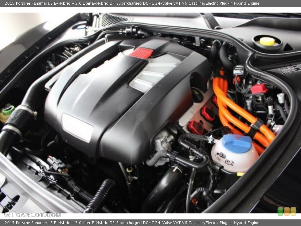 3.0 Liter E-Hybrid DFI Supercharged DOHC 24-Valve VVT V6 Gasoline/Electric Plug-In Hybrid Engine for the 2015 Porsche Panamera #106144183
