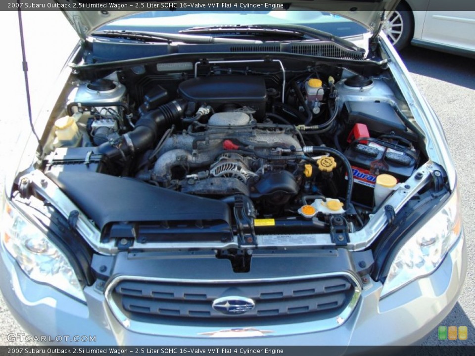2.5 Liter SOHC 16-Valve VVT Flat 4 Cylinder 2007 Subaru Outback Engine