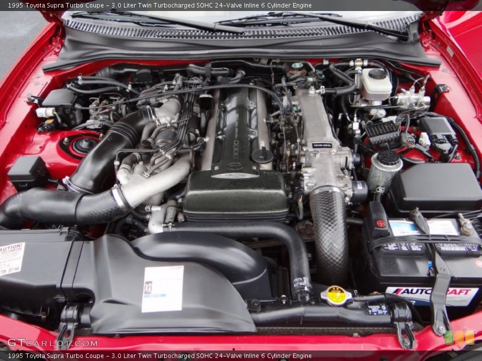 3.0 Liter Twin Turbocharged SOHC 24-Valve Inline 6 Cylinder 1995 Toyota Supra Engine
