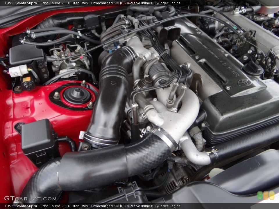 3.0 Liter Twin Turbocharged SOHC 24-Valve Inline 6 Cylinder Engine for the 1995 Toyota Supra #106301573