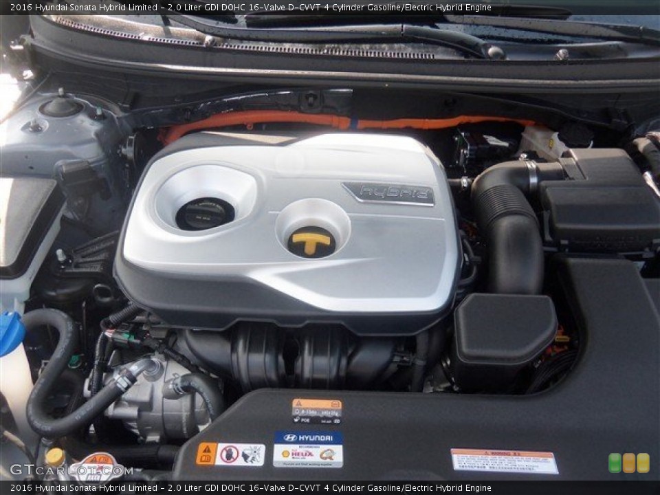 2.0 Liter GDI DOHC 16-Valve D-CVVT 4 Cylinder Gasoline/Electric Hybrid 2016 Hyundai Sonata Hybrid Engine