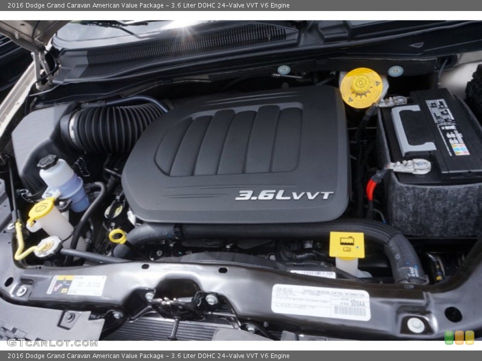 3.6 Liter DOHC 24-Valve VVT V6 2016 Dodge Grand Caravan Engine