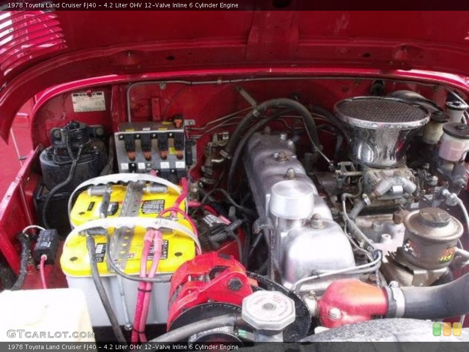4.2 Liter OHV 12-Valve Inline 6 Cylinder 1978 Toyota Land Cruiser Engine