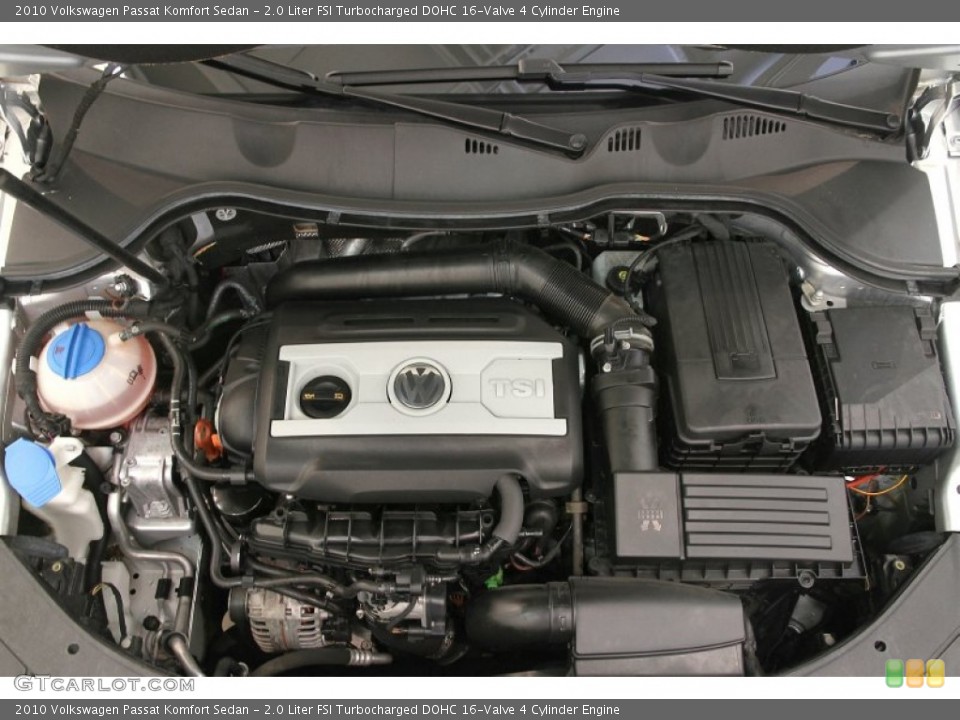 2.0 Liter FSI Turbocharged DOHC 16-Valve 4 Cylinder 2010 Volkswagen Passat Engine