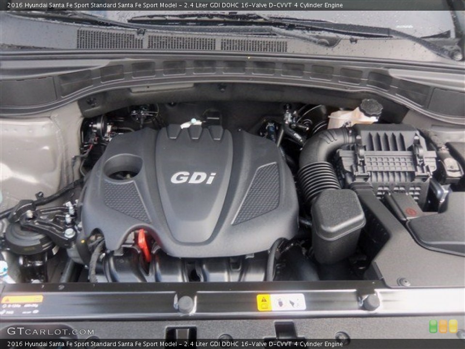 2.4 Liter GDI DOHC 16-Valve D-CVVT 4 Cylinder 2016 Hyundai Santa Fe Sport Engine