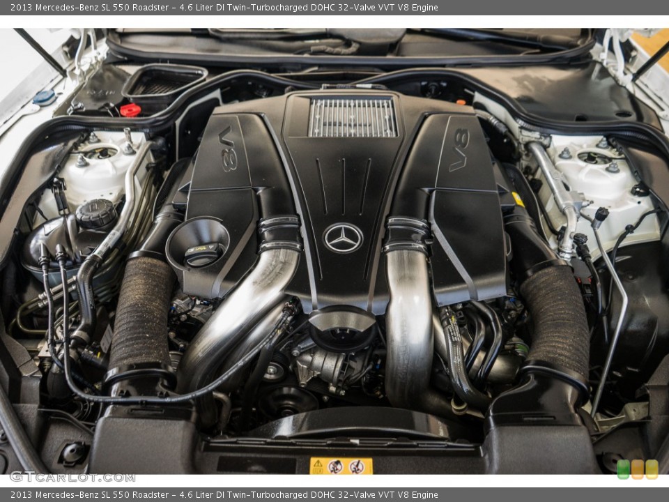 4.6 Liter DI Twin-Turbocharged DOHC 32-Valve VVT V8 2013 Mercedes-Benz SL Engine