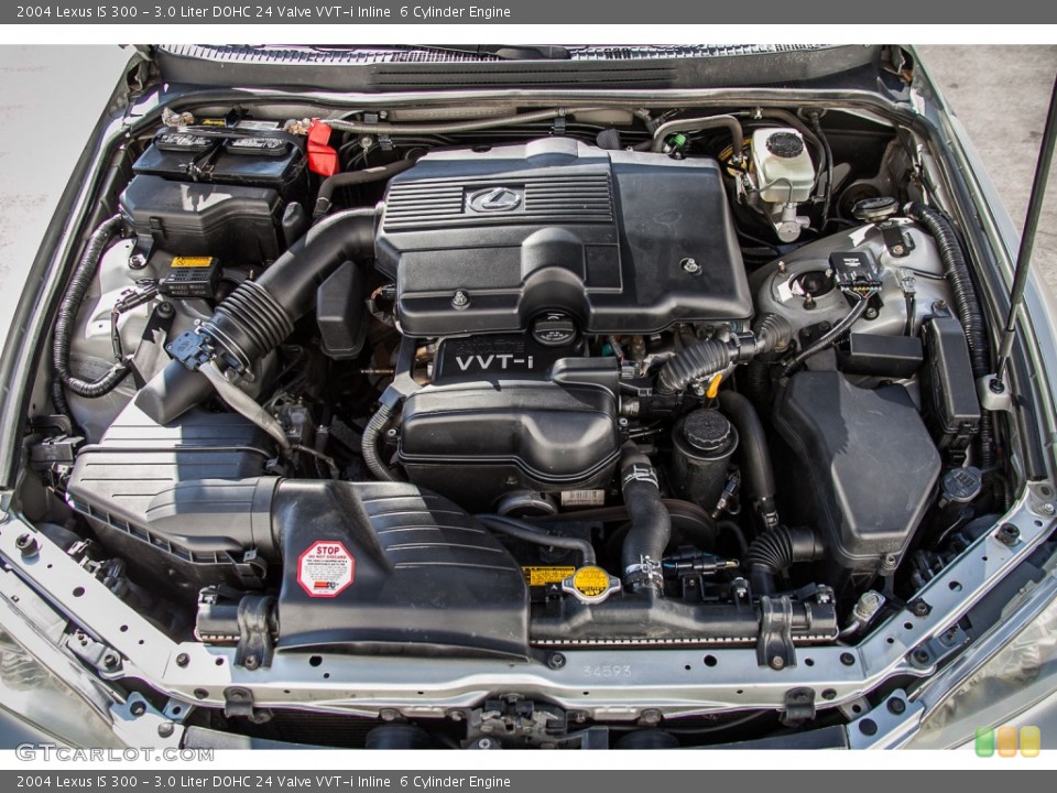3.0 Liter DOHC 24 Valve VVT-i Inline  6 Cylinder 2004 Lexus IS Engine