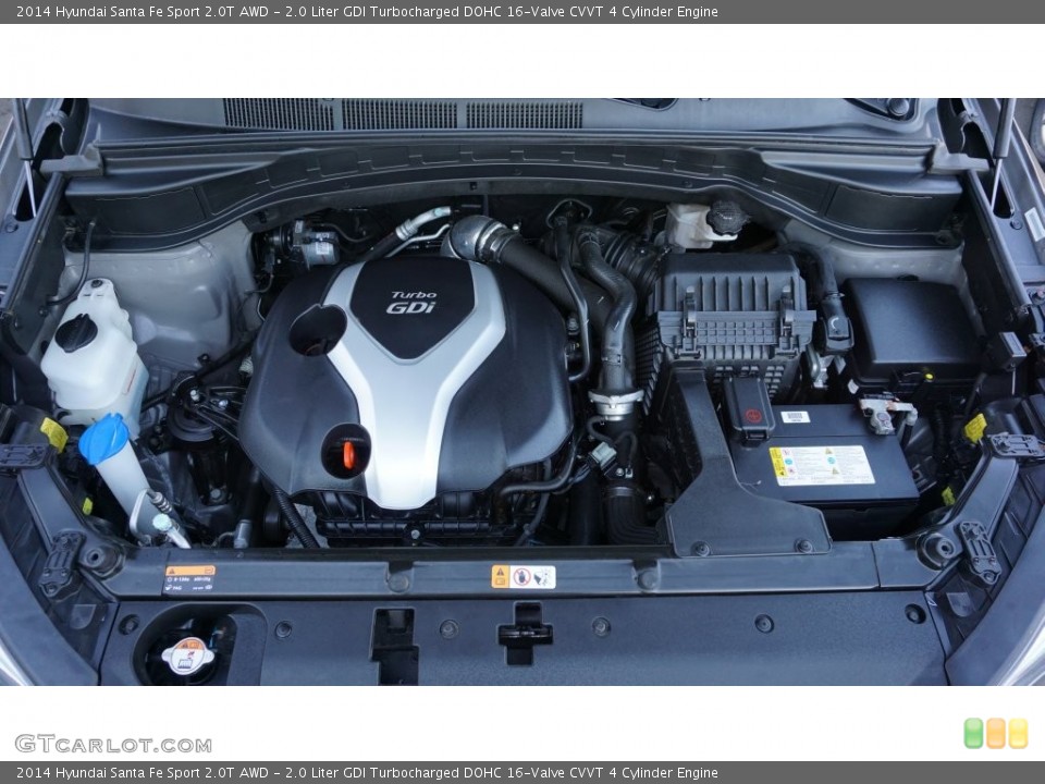 2.0 Liter GDI Turbocharged DOHC 16-Valve CVVT 4 Cylinder 2014 Hyundai Santa Fe Sport Engine