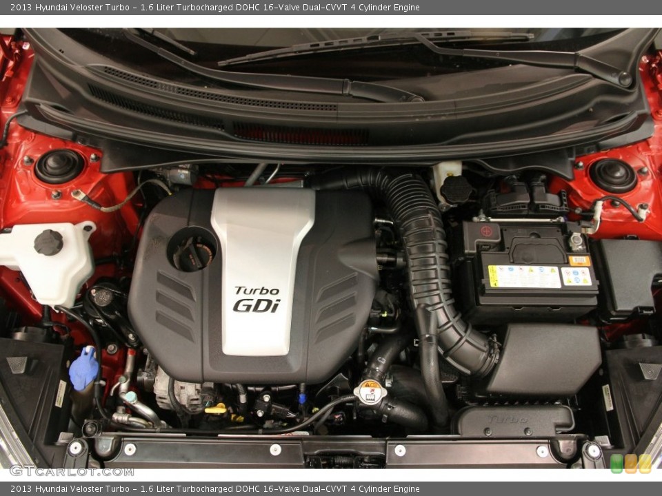 1.6 Liter Turbocharged DOHC 16-Valve Dual-CVVT 4 Cylinder 2013 Hyundai Veloster Engine