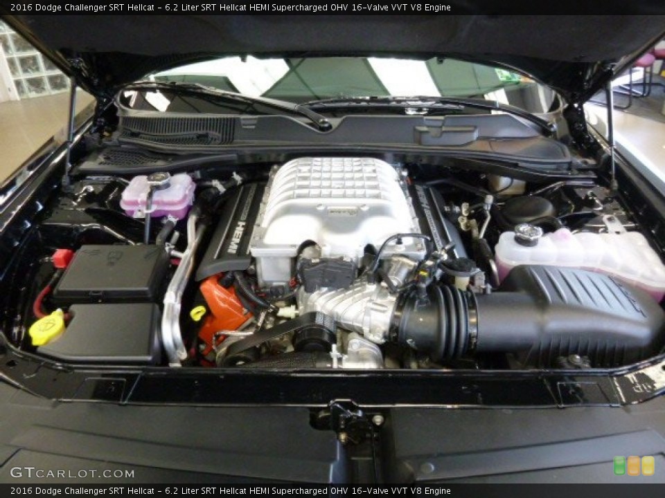 6.2 Liter SRT Hellcat HEMI Supercharged OHV 16-Valve VVT V8 Engine for the 2016 Dodge Challenger #108829055
