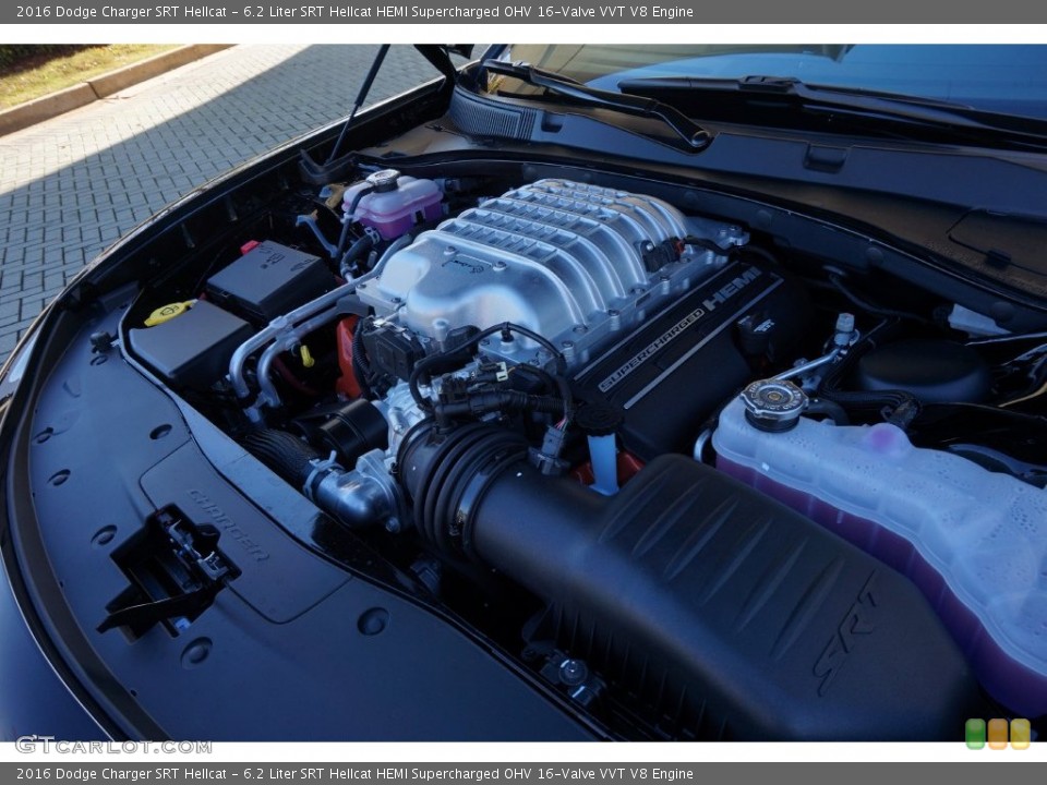 6.2 Liter SRT Hellcat HEMI Supercharged OHV 16-Valve VVT V8 Engine for the 2016 Dodge Charger #108837656