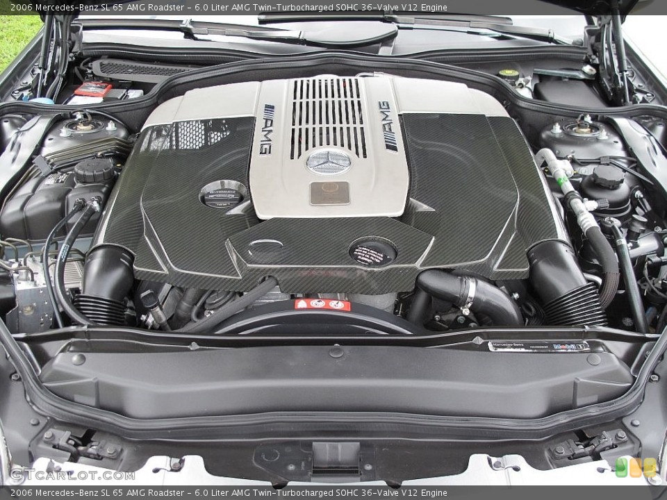 6.0 Liter AMG Twin-Turbocharged SOHC 36-Valve V12 2006 Mercedes-Benz SL Engine