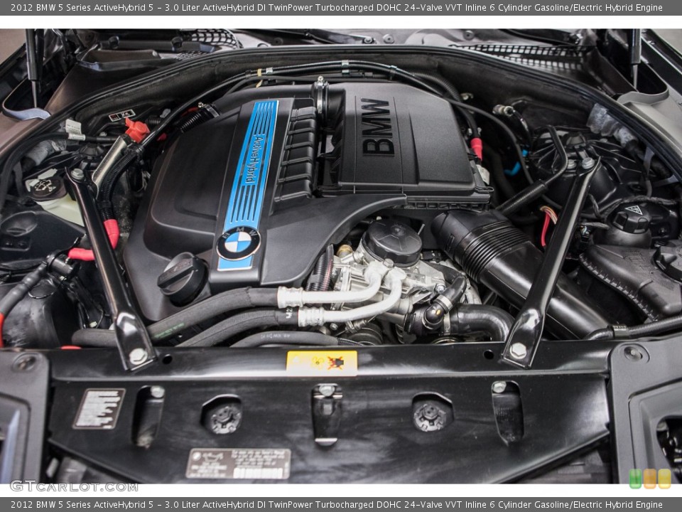 3.0 Liter ActiveHybrid DI TwinPower Turbocharged DOHC 24-Valve VVT Inline 6 Cylinder Gasoline/Electric Hybrid 2012 BMW 5 Series Engine