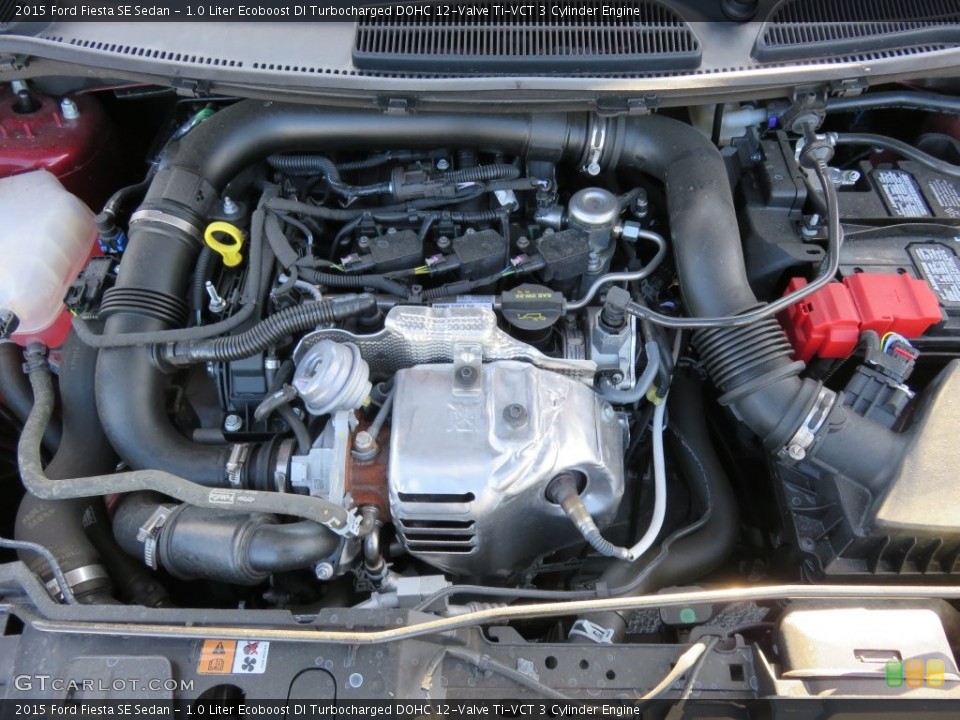 1.0 Liter Ecoboost DI Turbocharged DOHC 12-Valve Ti-VCT 3 Cylinder 2015 Ford Fiesta Engine