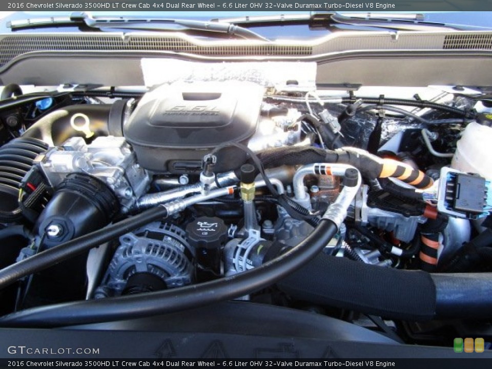 6.6 Liter OHV 32-Valve Duramax Turbo-Diesel V8 2016 Chevrolet Silverado 3500HD Engine