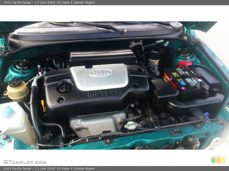 1.5 Liter DOHC 16-Valve 4 Cylinder 2001 Kia Rio Engine