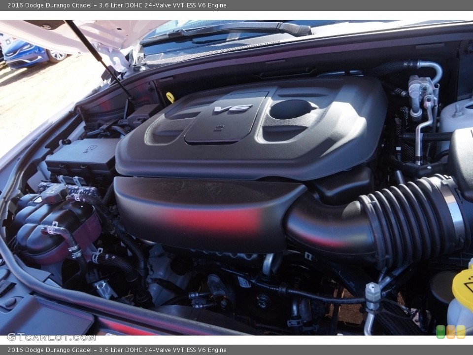 3.6 Liter DOHC 24-Valve VVT ESS V6 2016 Dodge Durango Engine