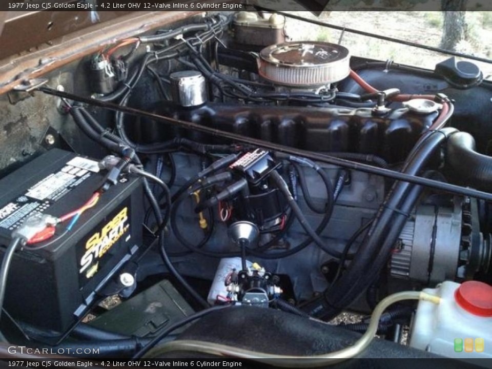 4.2 Liter OHV 12-Valve Inline 6 Cylinder 1977 Jeep CJ5 Engine